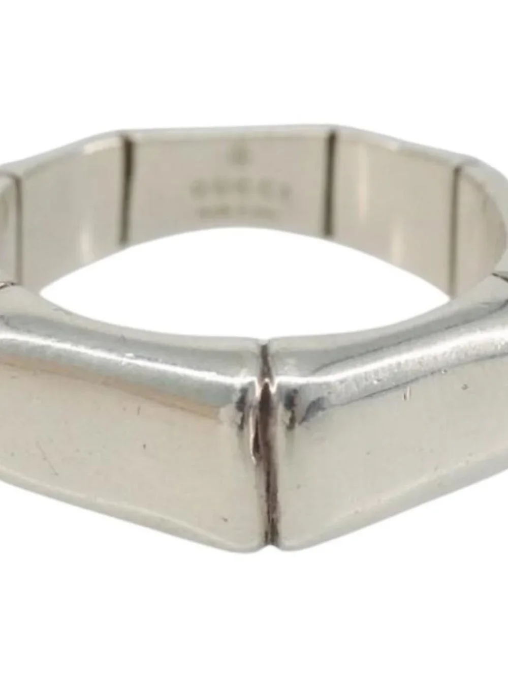 GUCCI Bamboo Ring Ag925 Silver Auth SW2377V